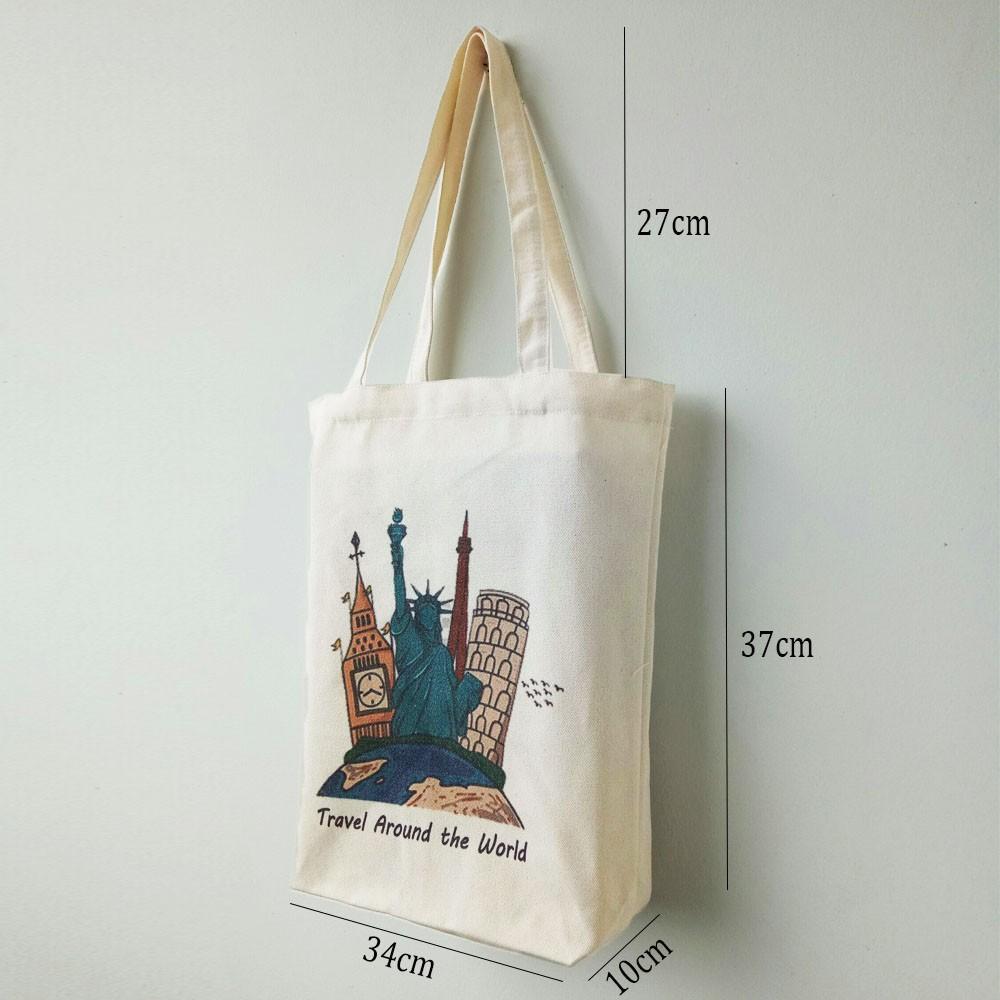 TÚI CANVAS TOTE TRAVEL AROUND THE WORLD - MAIHOME VB-MH006