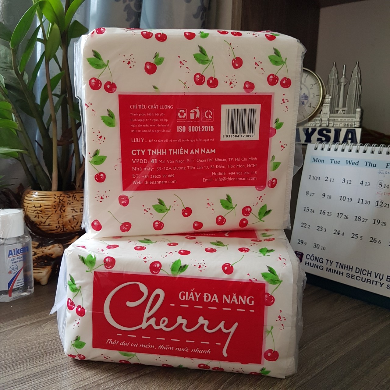 Cây (10 bịch) khăn giấy rút đa năng Cherry cao cấp, khăn giấy rút khách sạn, trường học, quán ăn