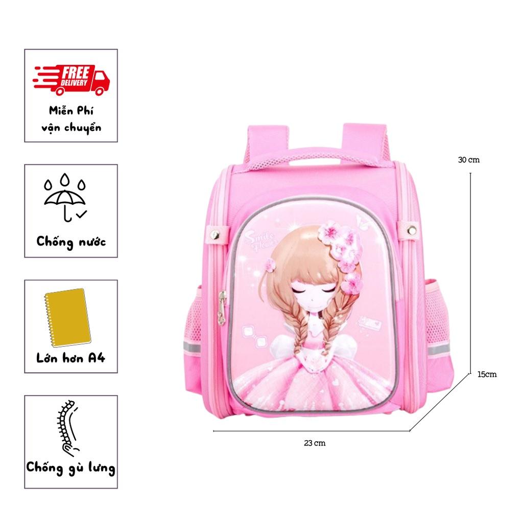 kho sỉ Cặp/ balo đựng sách vở chống gù cho bé gái hình Hello Kitty