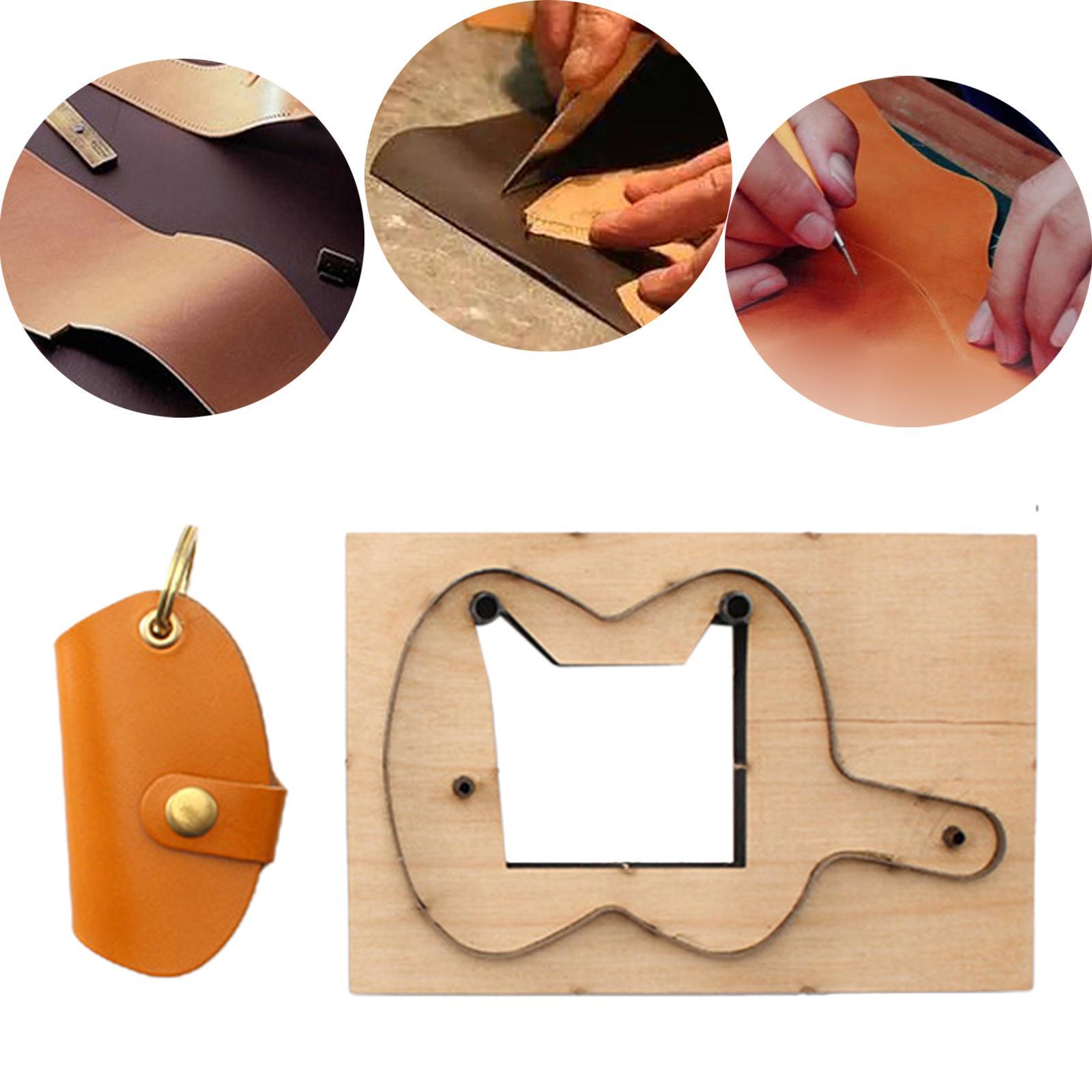 Leather Keys Bag Template Wooden DIY Handmade Punch Tool Key Purse Templates