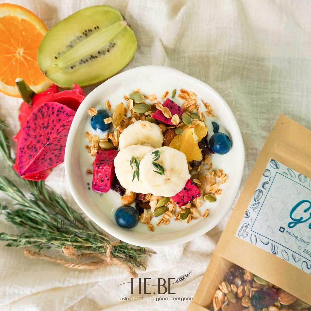 Granola Nhiều Hạt HeBe Không Đường Ăn Kiêng - Ngũ Cốc Giảm Cân Tự Nhiên