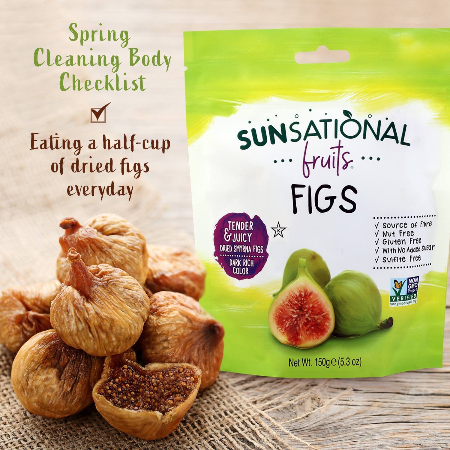 Quả Sung Sấy Khô (150g) - Sunsational Fruits Figs (150g) - không thêm đường, nhiều chất xơ, không chất bảo quản