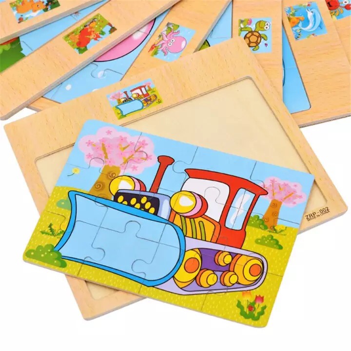 Combo 5 Tranh Ghép Hình 12 Miếng Tặng Kèm Bộ 40 Thẻ Học Giúp Bé Học Chữ Cái Và Số Đếm