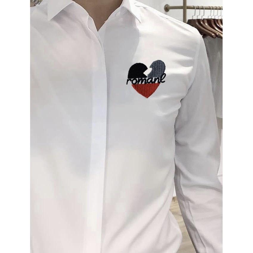 ÁO SƠ MI NAM NỮ LỤA MỊN THÊU IN LOGO CỰC ĐẸP SIÊU PHÁ CÁCH CỦA ĐAM MÊ SHOP