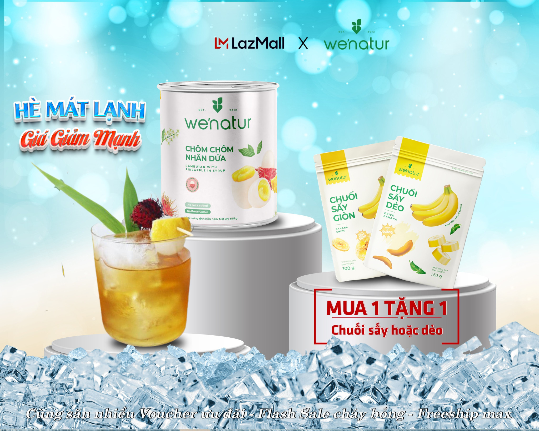 Chôm Chôm Nhân Dứa Đóng Lon we'natur 565g