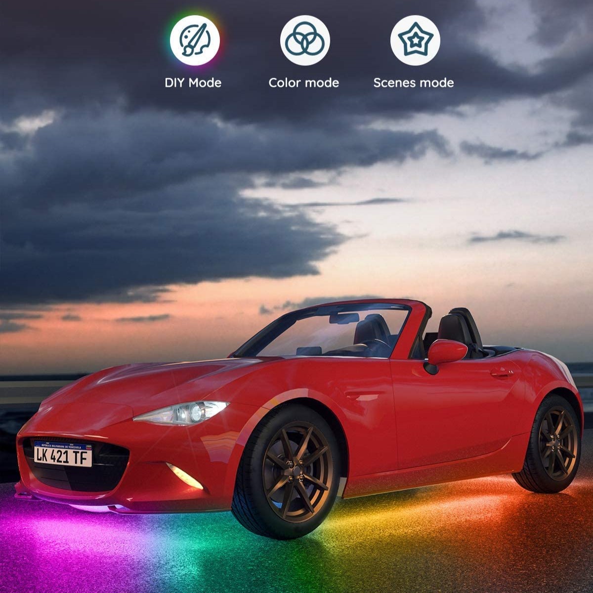 Đèn LED gầm ô tô Govee RGBIC Exterior Car Underglow Light H6184 | Kháng nước, cảm biến nhạc RGB 16 triệu màu