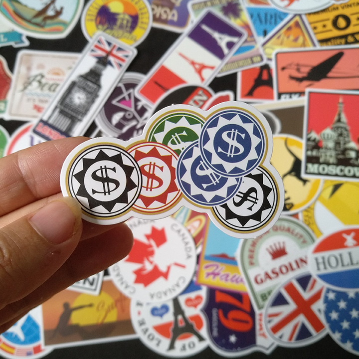 Bộ Sticker dán cao cấp chủ đề DU LỊCH - TRAVEL - Dùng dán Xe, dán mũ bảo hiểm, dán Laptop