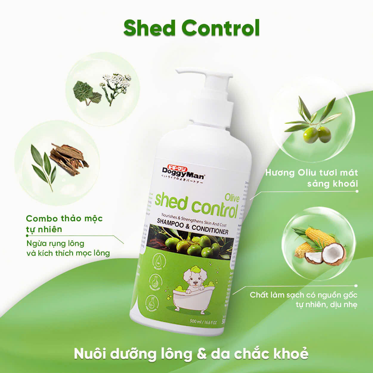 Sữa tắm cho chó DoggyMan dưỡng lông, cấp ẩm &amp; lưu hương dài lâu 500ml