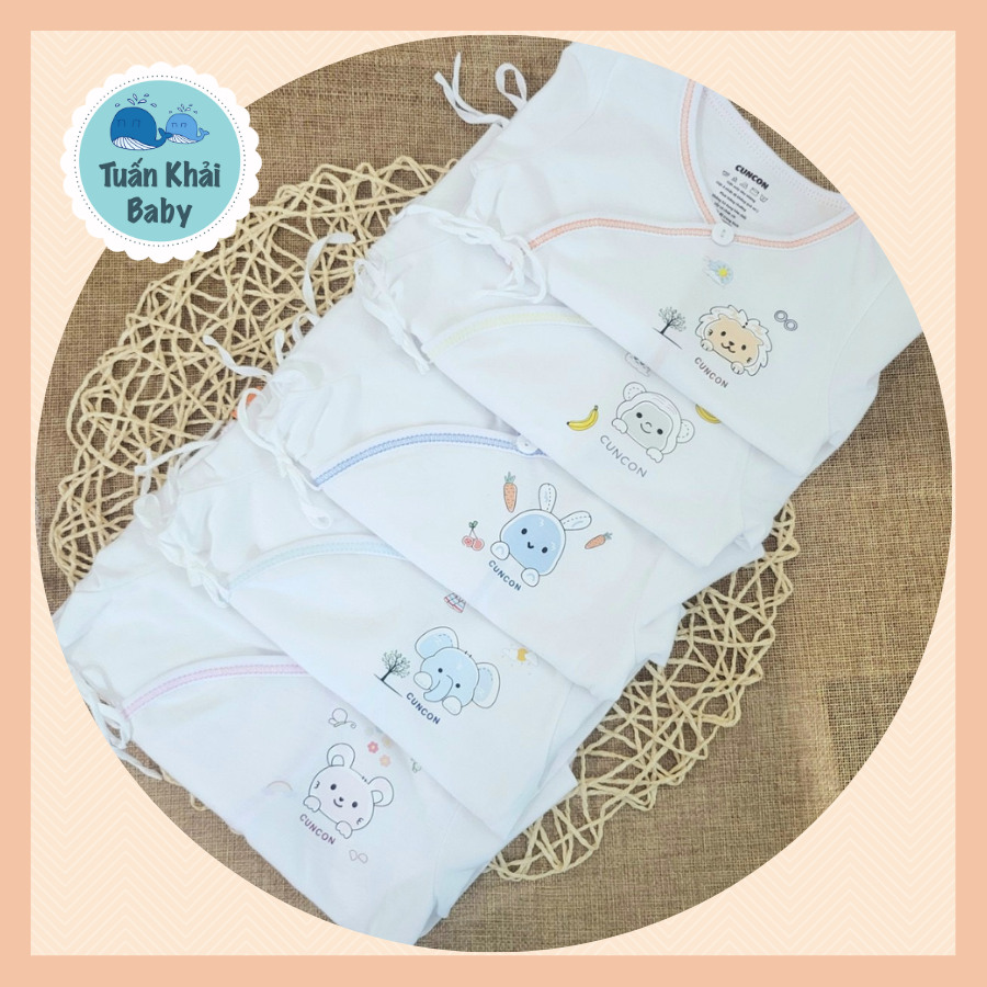 1 Áo sơ sinh Tay Dài Cột Dây cao cấp CUNCON - Chất vải cotton 100% rất mềm dịu dành riêng cho bé sơ sinh