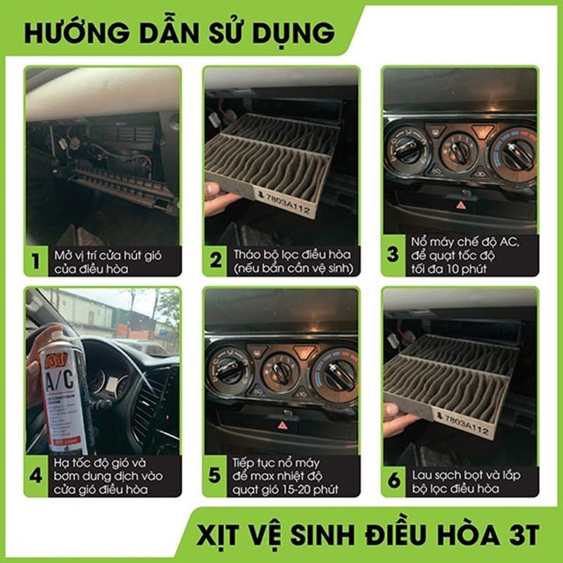 Dung dịch vệ sinh máy lạnh ô tô, vệ sinh điều hòa ô tô