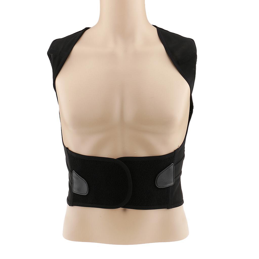 Unisex Back Lumbar Shoulder Support Correction Brace Belt Posture Corrector Brace for Adult Kids Black M L XL XXL