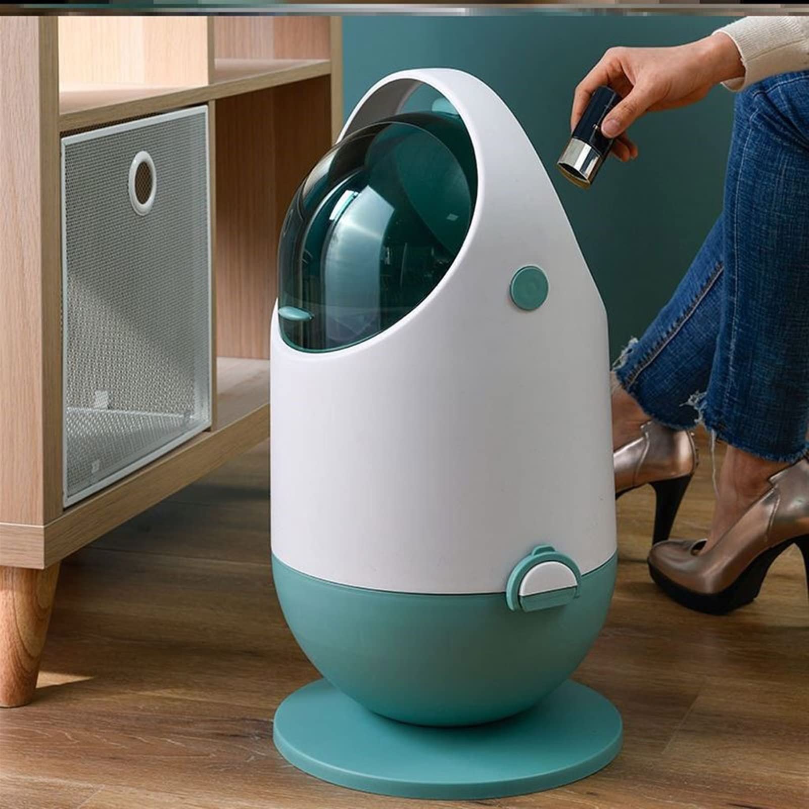 Thùng rác gia đình dễ thương Space Capsule Shaped Trash Can 20L