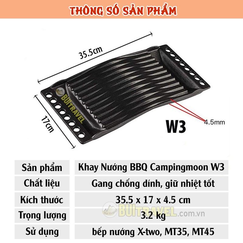 Khay Nướng BBQ W3 Chống Dính, Dùng Cho Bếp Nướng Campingmoon