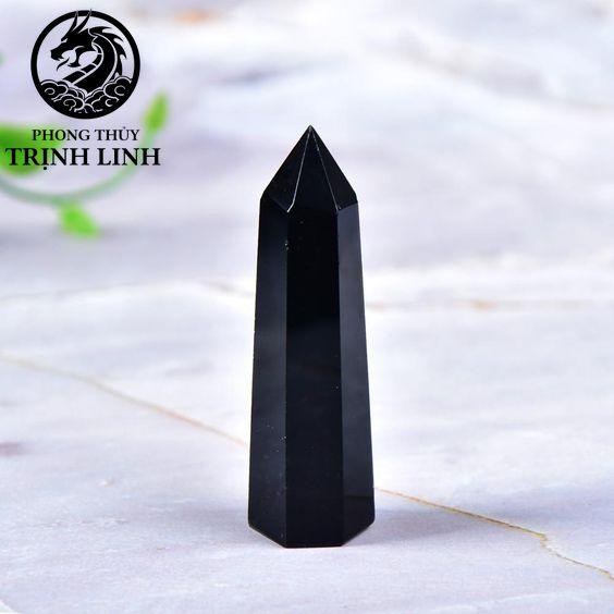 Trụ đá thanh tẩy Morion Đen dùng trong Tarot, reiki, thiền định,yoga cân bằng, phong thủy (KHÔNG KÈM ĐẾ)