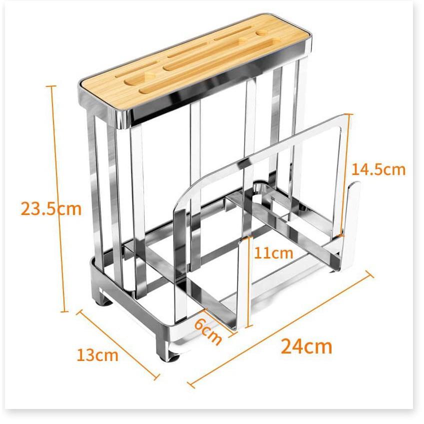 Bộ kệ đỡ Dao Bếp Thớt Meradola SUS304 Gia Dụng SG