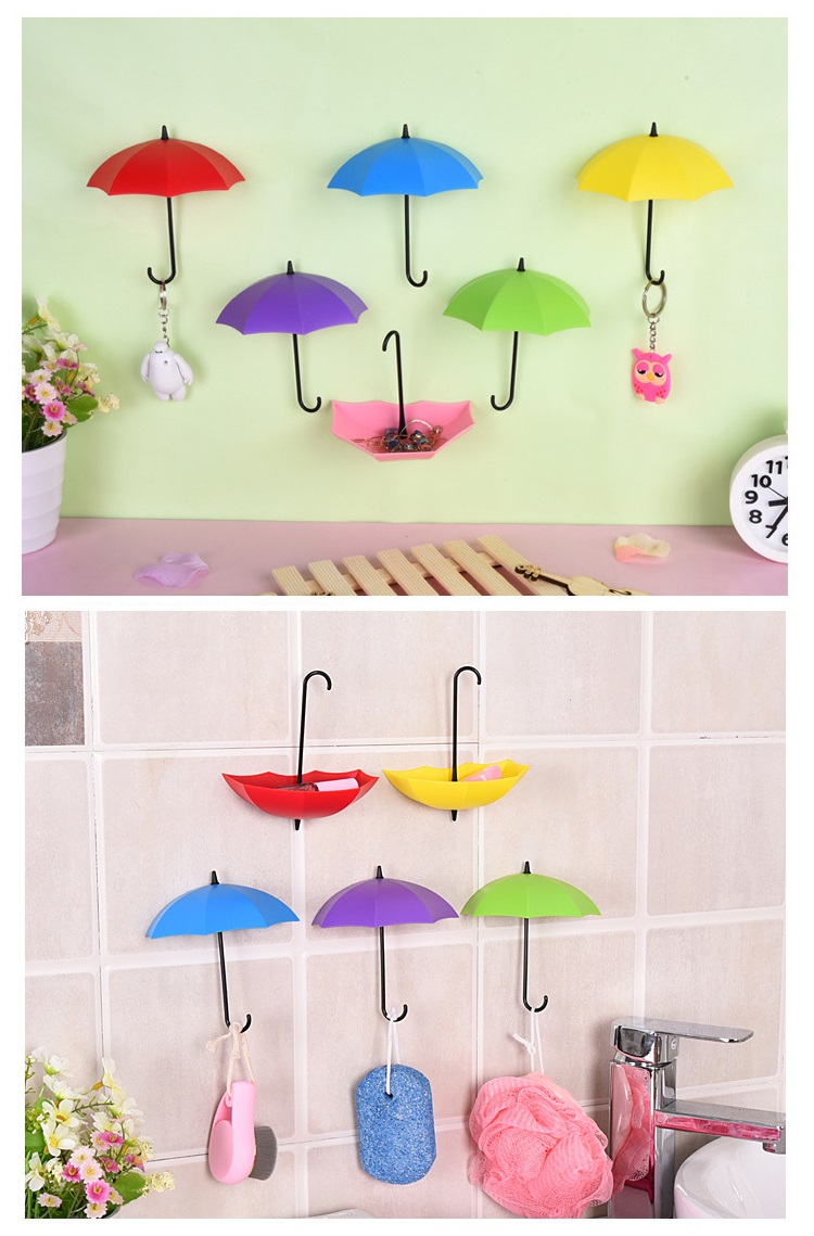 Set 3 móc treo hình chiếc ô đựng tỏi, hành, ớt và vật dụng nhỏ trong nhà bếp - Giao màu ngẫu nhiên