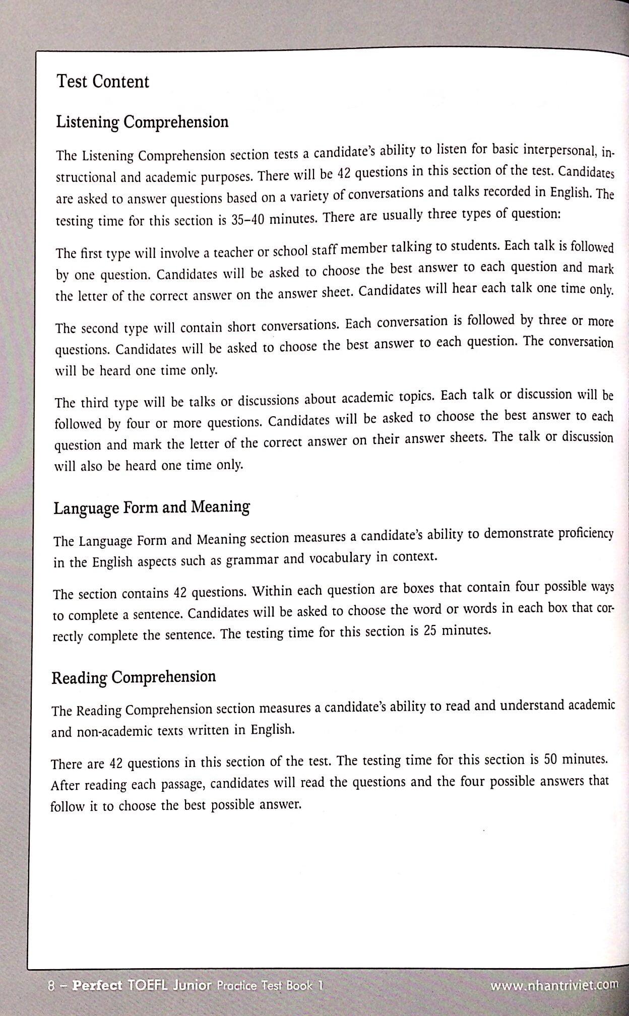 Sách Perfect Toefl Junior Book 1 (Kèm CD)