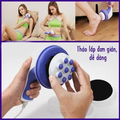 Máy Massage Cầm Tay Relax & Spin Tone - Máy Mát Xa Đánh Tan Mỡ Bụng, Massage Toàn Thân 5 Đầu.
