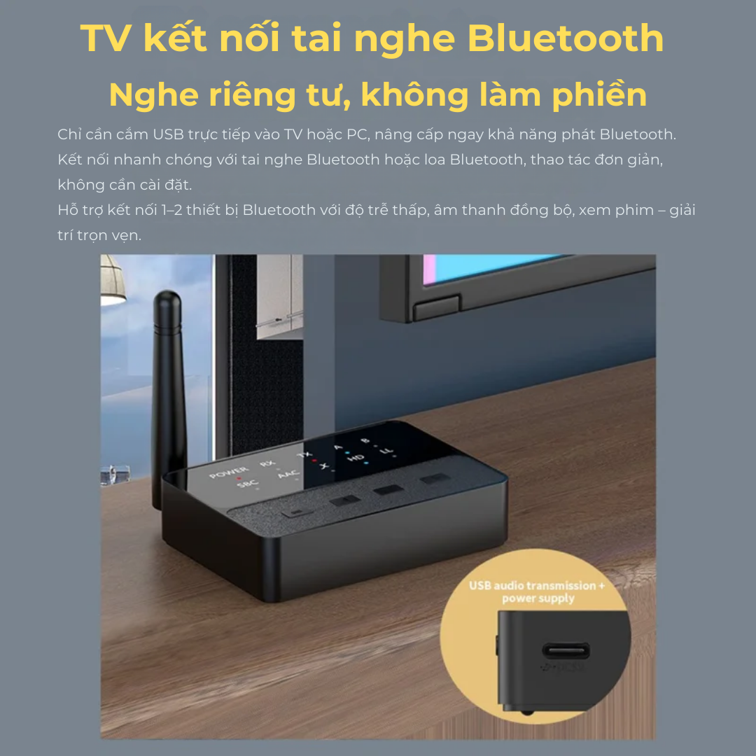 Bộ Thu Phát Bluetooth 5.3 Đa Năng Bluetooth D600 - Hàng Nhập Khẩu