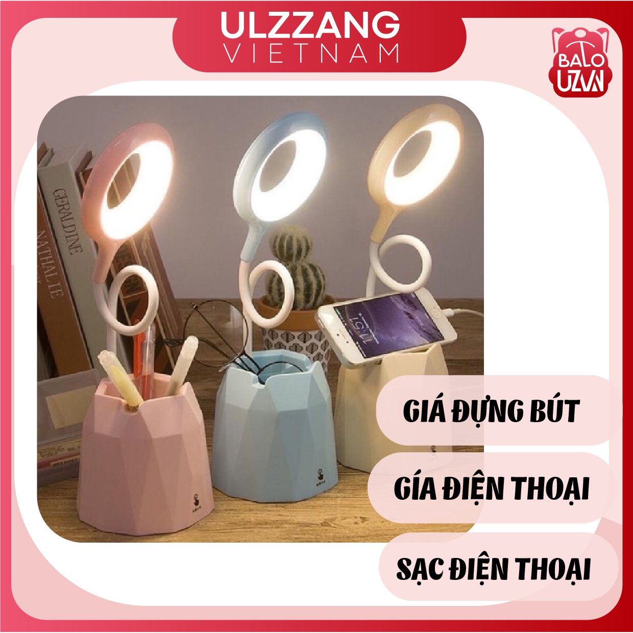 Đèn học để bàn chống cận tích điện , đèn mini cảm ứng đa năng cho bé 3 chế độ sáng.