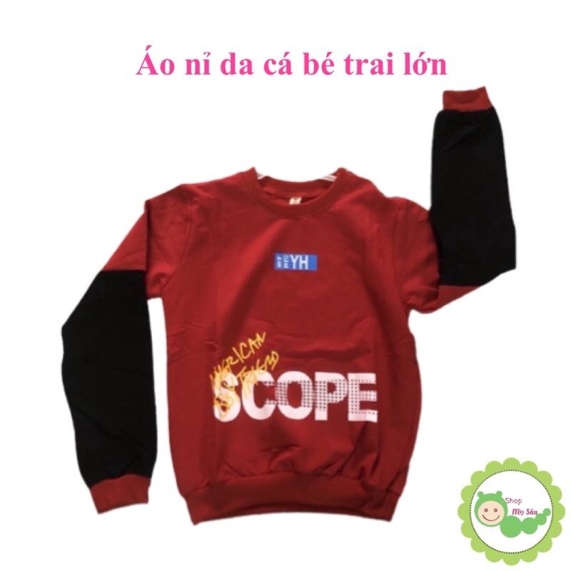 Áo nỉ da cá dài tay bé trai size đại loại đẹp