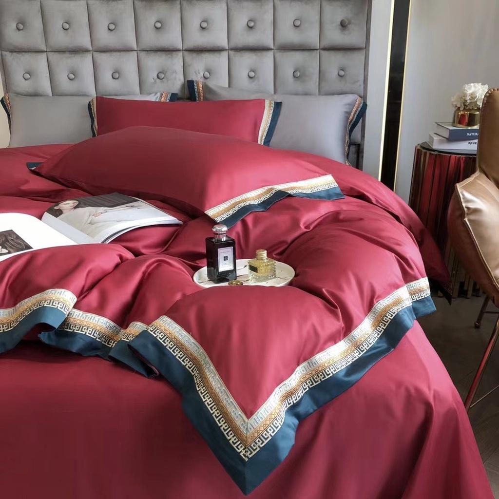 Bộ chăn ga gối 100%Tencel 60s siêu mềm mát,trơn viền thượng lưu