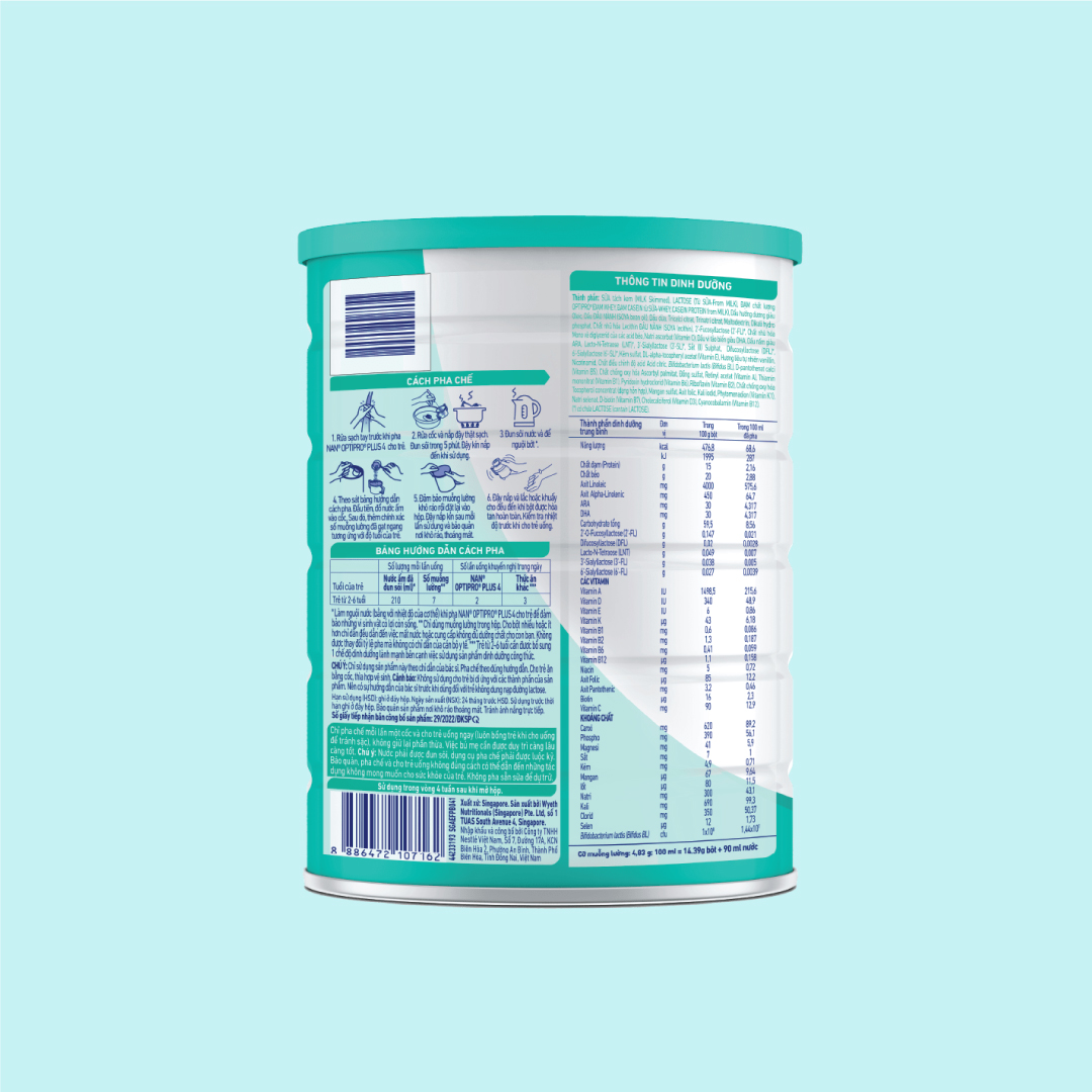 Sữa Bột Nestlé NAN OPTIPRO PLUS 4 1500g/lon với 5HMO Hỗ trợ Đề Kháng - Tiêu Hóa - Trí Não & Chiều Cao - Tặng Bàn là hơi nước màu xanh