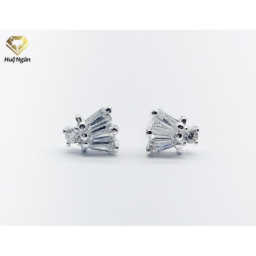Bông tai bạc Ý 925 Huệ Ngân - Vương Miện đẹp YCXR361