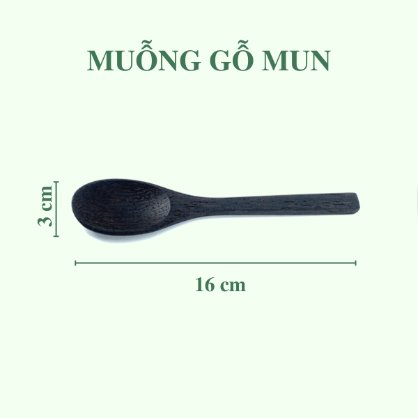 Bộ Muỗng - Nĩa - Dao bằng gỗ mun - màu đen