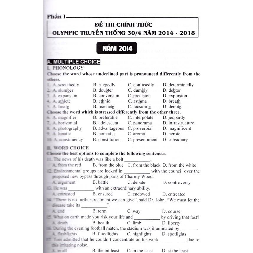 Sách - Tổng tập đề thi Olympic 30 tháng 4 Tiếng Anh 10