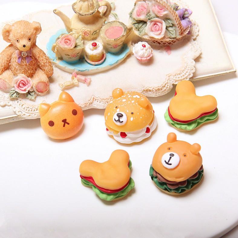 *HN* Charm bánh sandwich gấu cho các bạn trang trí vỏ ốp điện thoại, làm Jibbitz, DIY