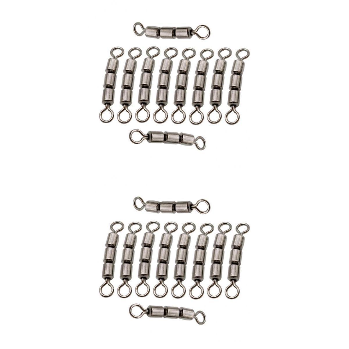 20x Fishing Triple Rolling Swivels Solid Hook Line Connector