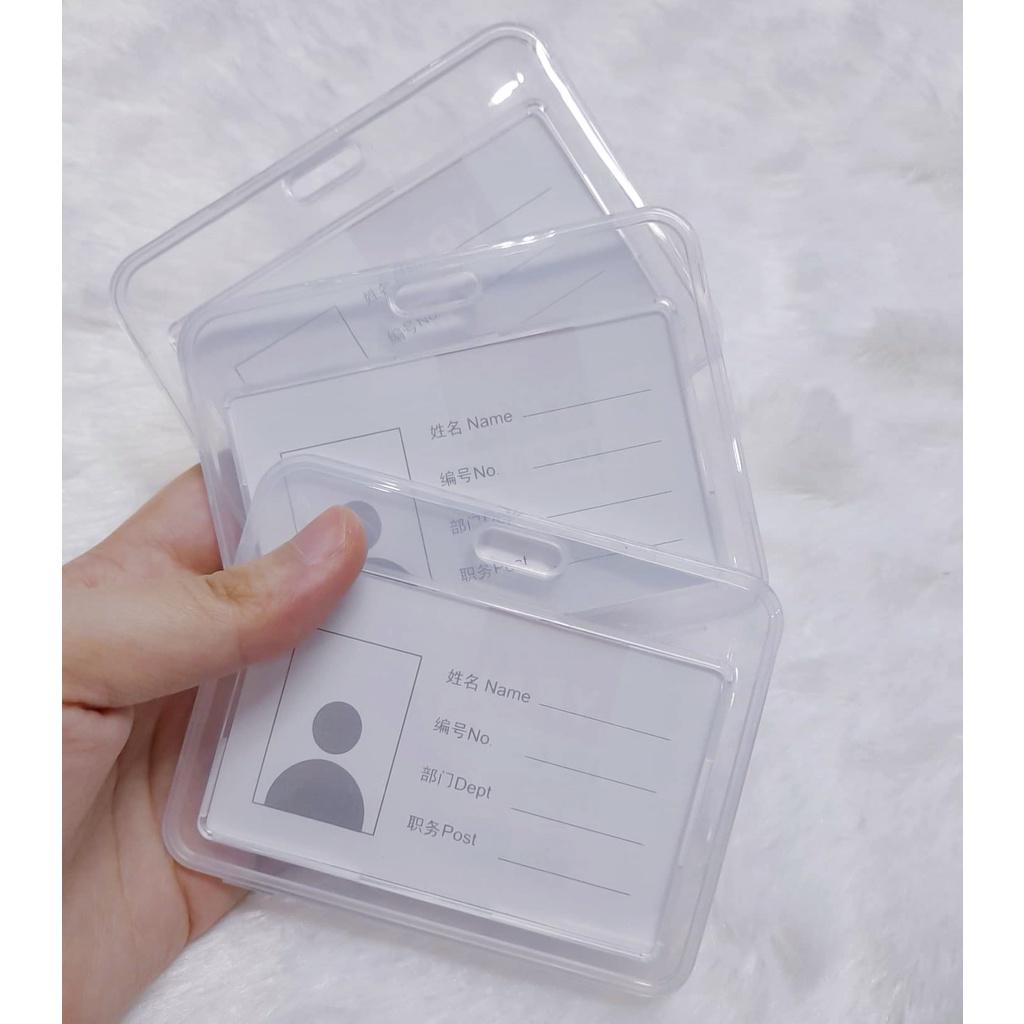 Bao đựng thẻ nhân viên cao cấp nhựa cứng bảng tên ngang cho học sinh thầy cô văn phòng công sở
