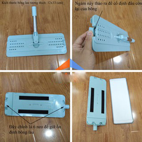 Bông Lau Nhà Thay Thế 2 Đầu Gài Cho Cây Lau Nhà Tự Vắt 32x12cm