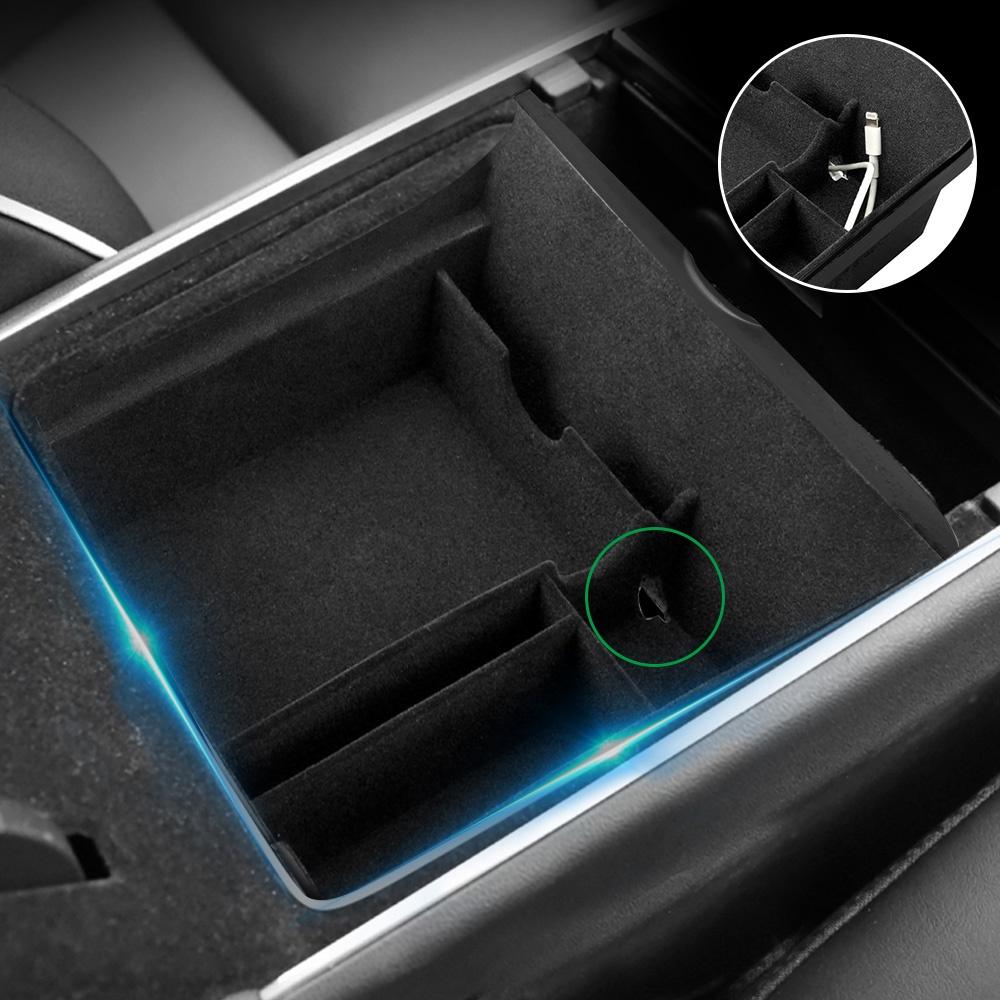 Hộp đựng đồ gắn chỗ tỳ tay trung tâm xe hơi Tesla Model 3 2021