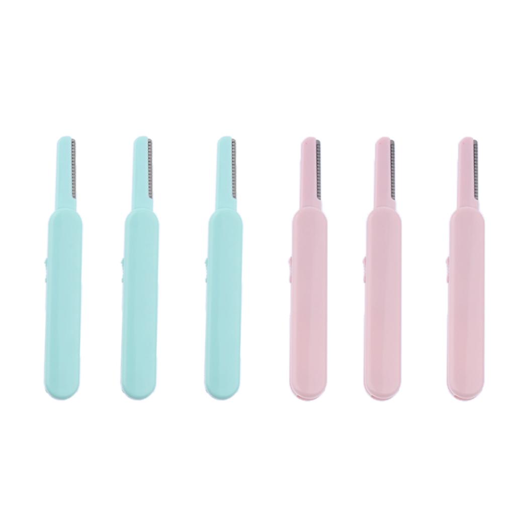 6Pieces, Multipurpose Exfoliating Tool, Retractable Stainless Steel Eyebrow