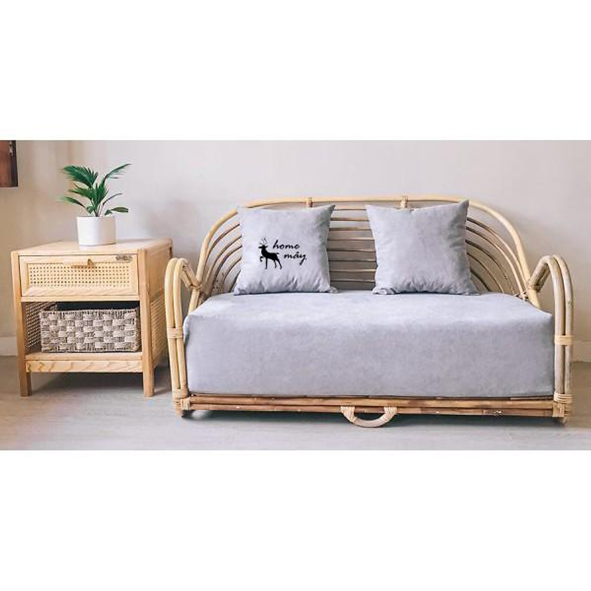 Ghế Sofa mây, gường mây trang trí phòng khách, quán cafe, khách sạn, nhà hàng, homestay - Ghế Sofa dài