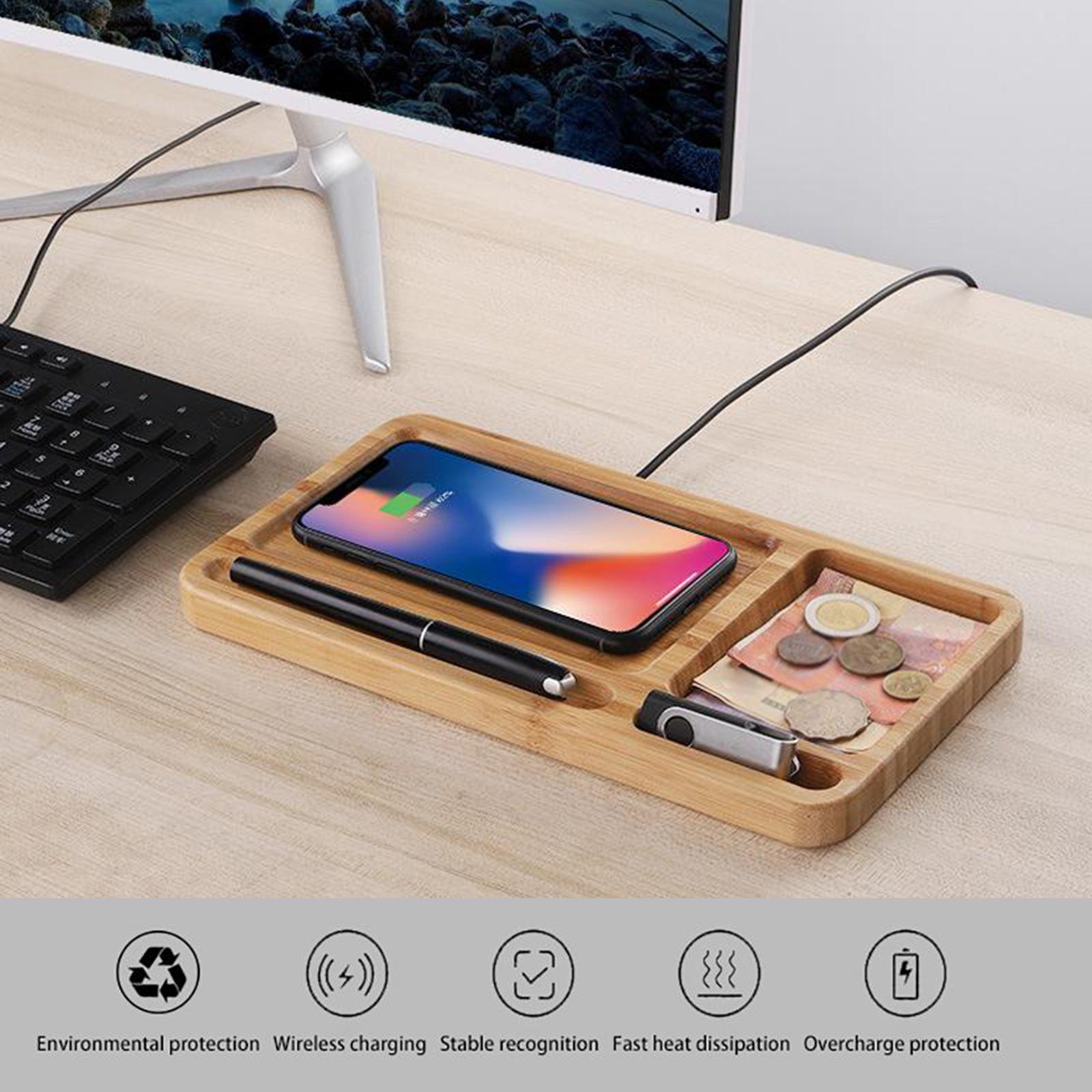 Creative  15W  Charger Charging Mat Desk Organizer Storage Tray