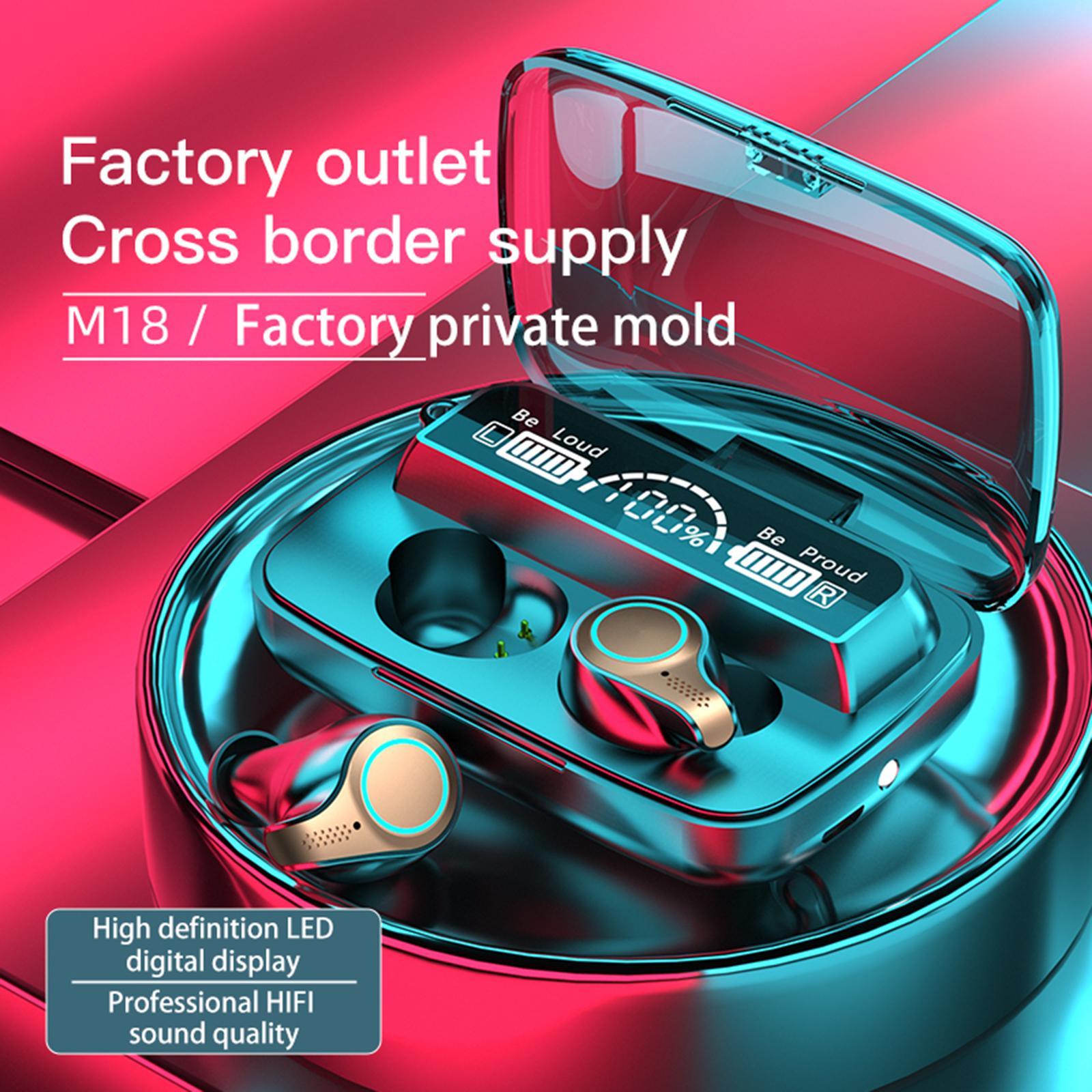 M18 Bluetooth Headset  Wireless Earphones  Headphones IPX7 Waterproof