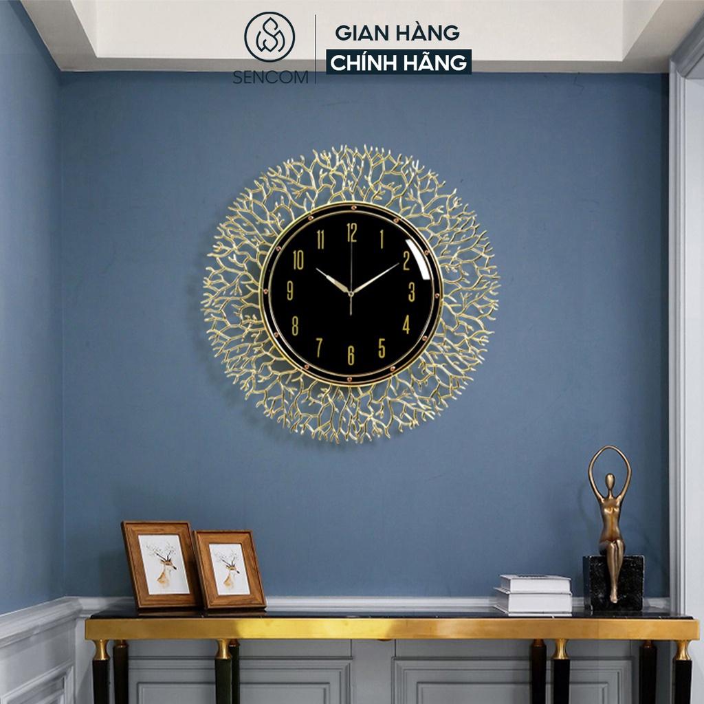 Đồng hồ treo tường nghệ thuật san hô đen SENCOM thiết kế phong cách Bắc Âu decor trang trí nhà cửa mã E05, E06