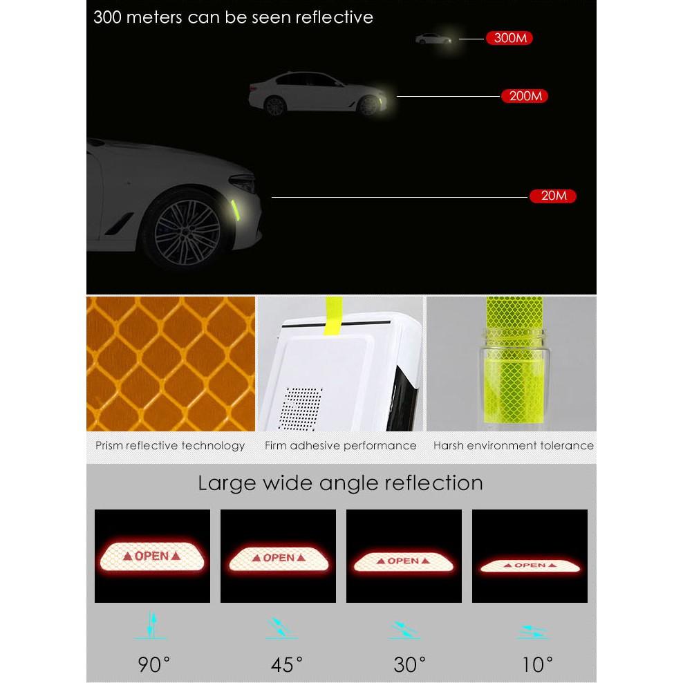 Decal Tem Dải Màu Phản Quang Dán Gương ô Tô Ms-302