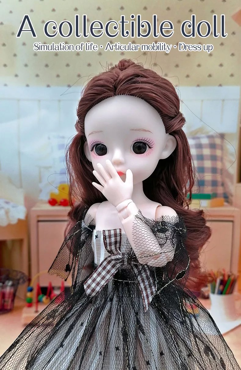 BÚP BÊ BJD 30CM 22 KHỚP MẮT ĐÁ SIÊU ĐẸP NHIỀU LOẠI ĐẦM VÁY DỄ THƯƠNG