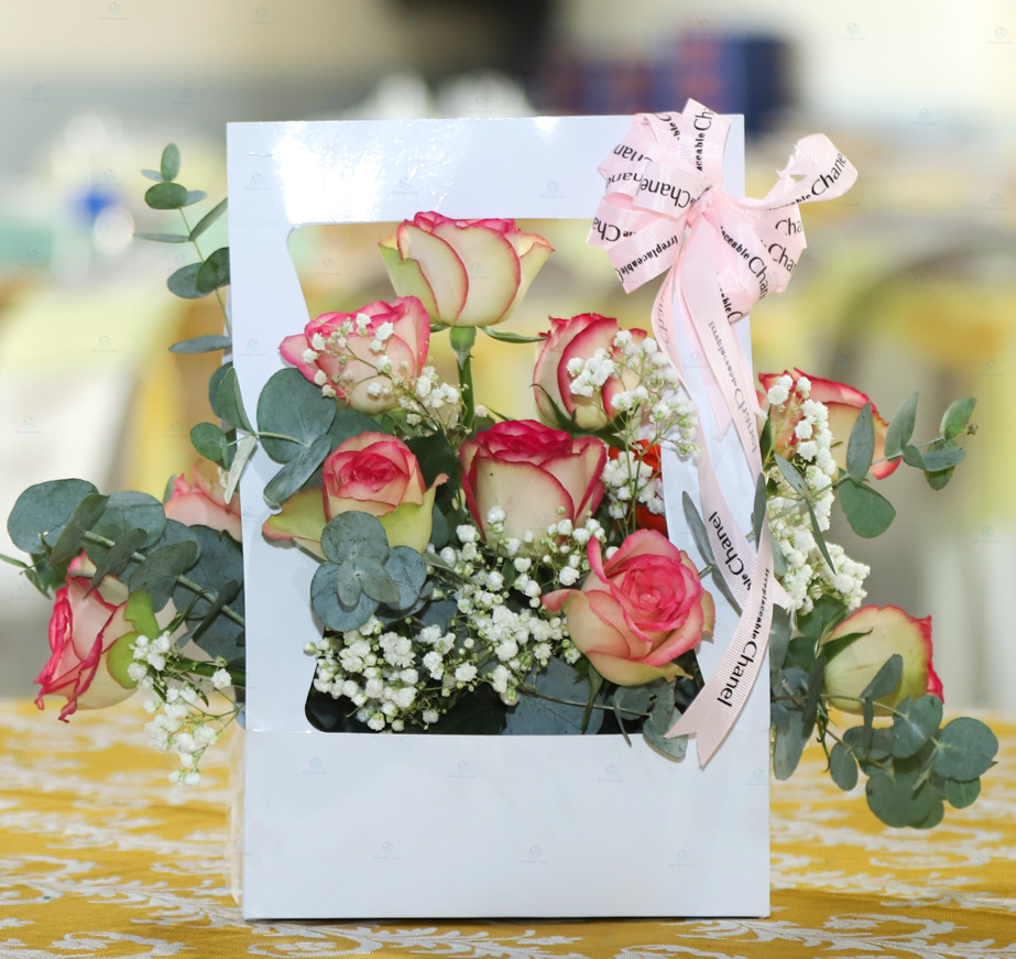 [KV] Gói 10 túi giấy cắm hoa, túi giấy đựng hoa, gói hoa làm quà tặng hình chữ nhật 2 cửa