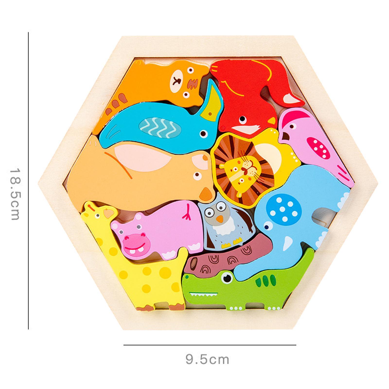 Wooden Jigsaw Puzzles Sorting Stacking Blocks Educational Toy