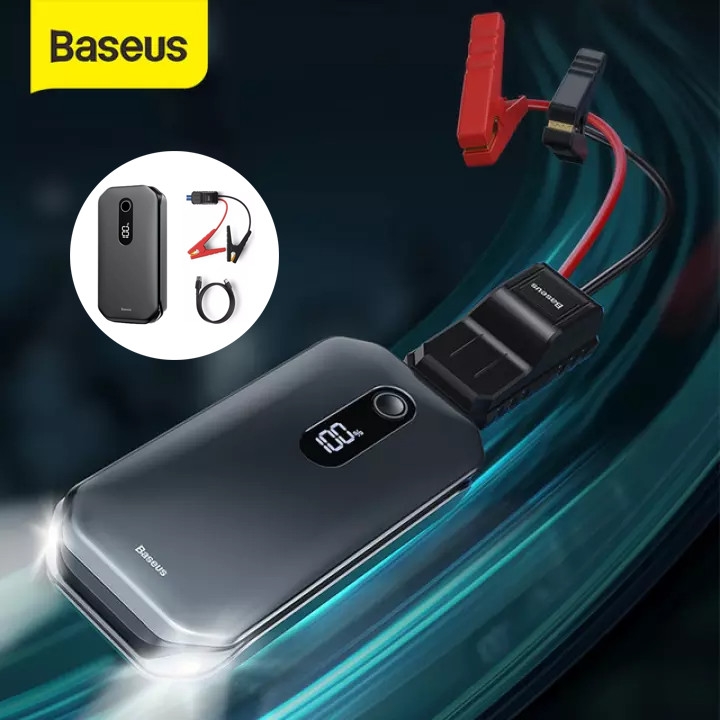 (Hàng chính hãng) Bộ kích oto-Cứu hộ xe hơi Baseus Car Jump Starter dung lượng pin 12000mAh sạc đầy được 50 lần kích công suất 1000A kiêm pin dự phòng tích hợp màn hình kỹ thuật số, được kiểm tra chất lượng nghiêm ngặt.