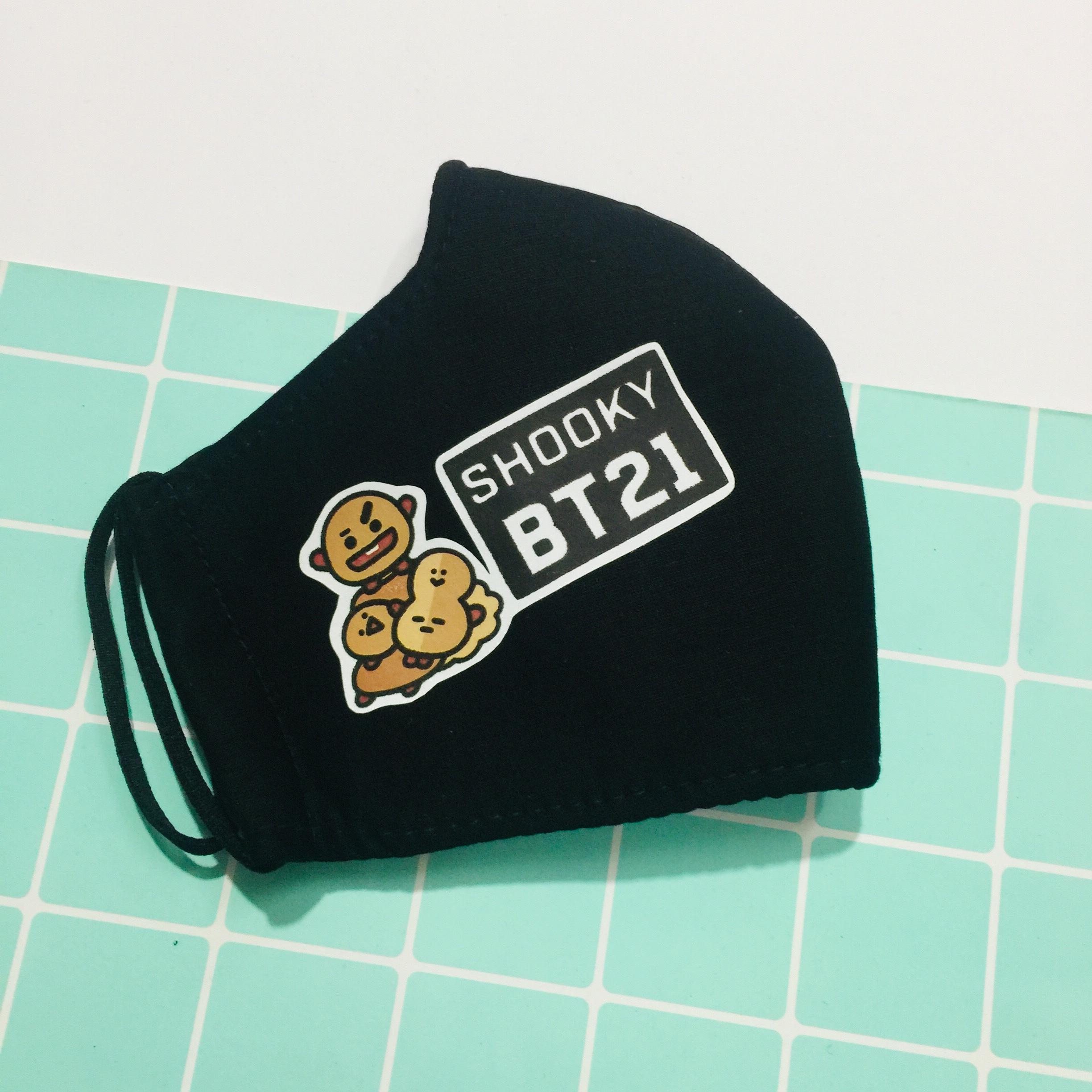 KHẨU TRANG BT21 BTS set 2 cái - Shooky BT21  BTS