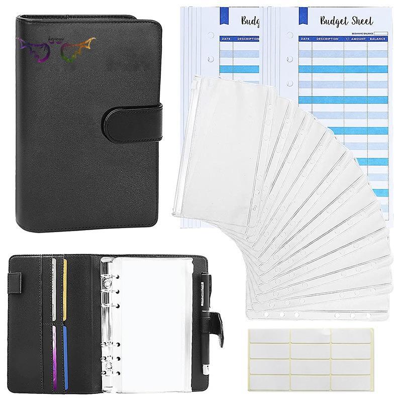 2PACK A6 Budget Organizer Binder, A6 Cash Envelope System Binder with 24 Cash Envelopes 24 Labels for Budgeting