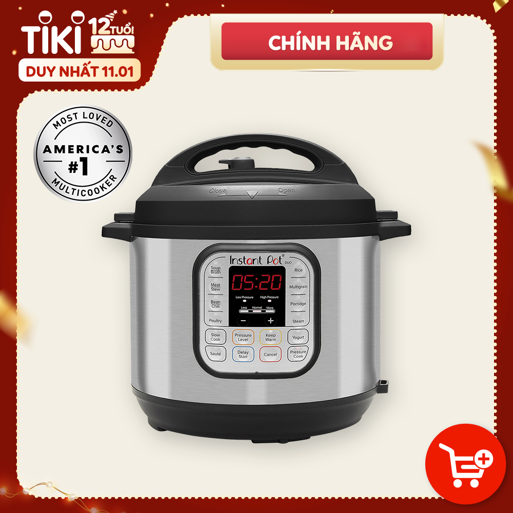 NỒI ÁP SUẤT ĐIỆN ĐA NĂNG, INSTANT POT, DUO 60 7in1, (6 QT/5.76 L), PHIÊN BẢN CHÂU Á 220V/50Hz- HÀNG CHÍNH HÃNG