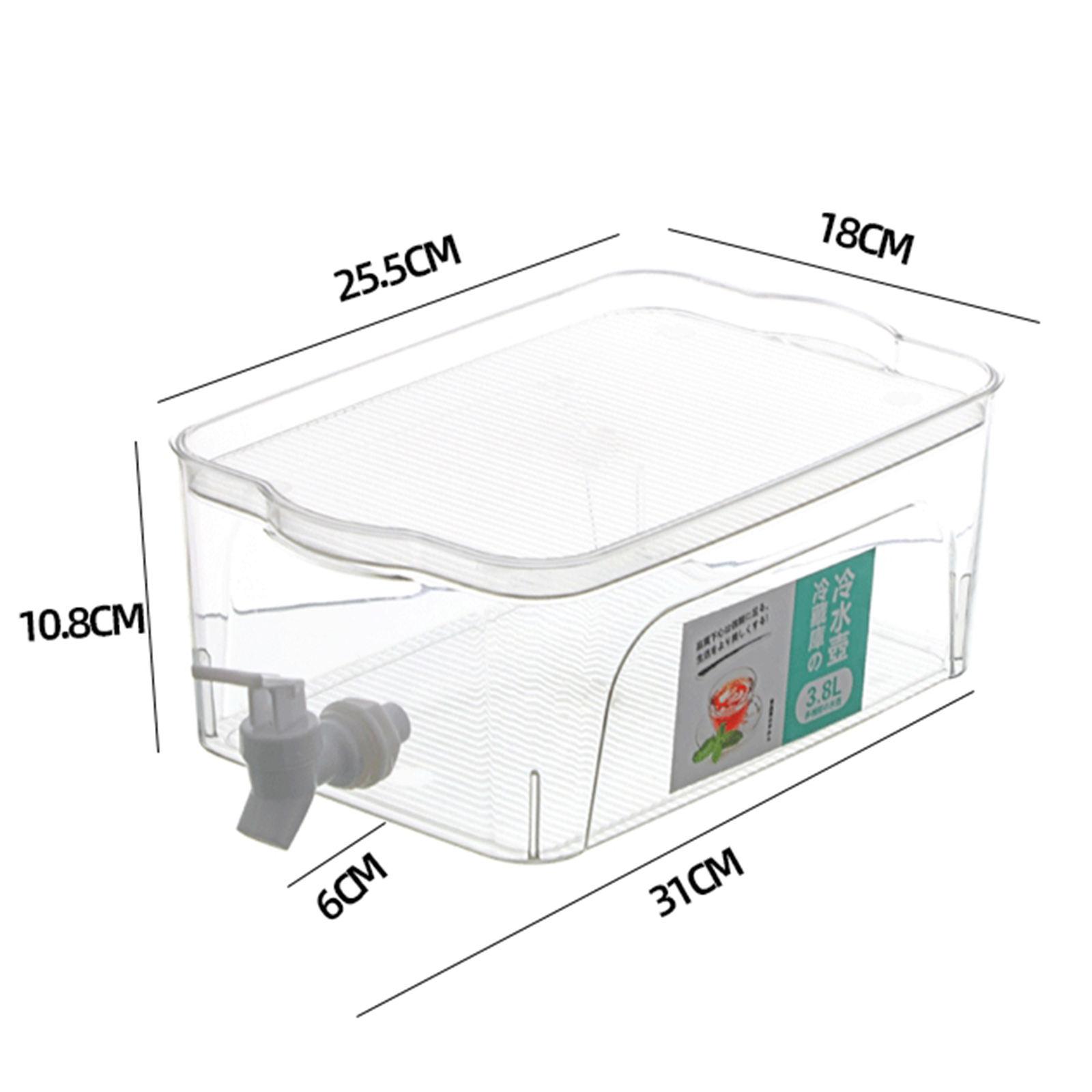 3.8L Beverage Dispenser Water Drink Bucket with Lid and Faucet Refrigerator