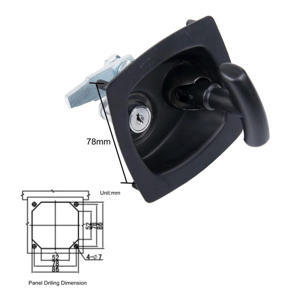 Stainless Steel Door Lock Pendant Tool Box RV T Tee Handle Lock 10 * 10 * 9.5cm with Key